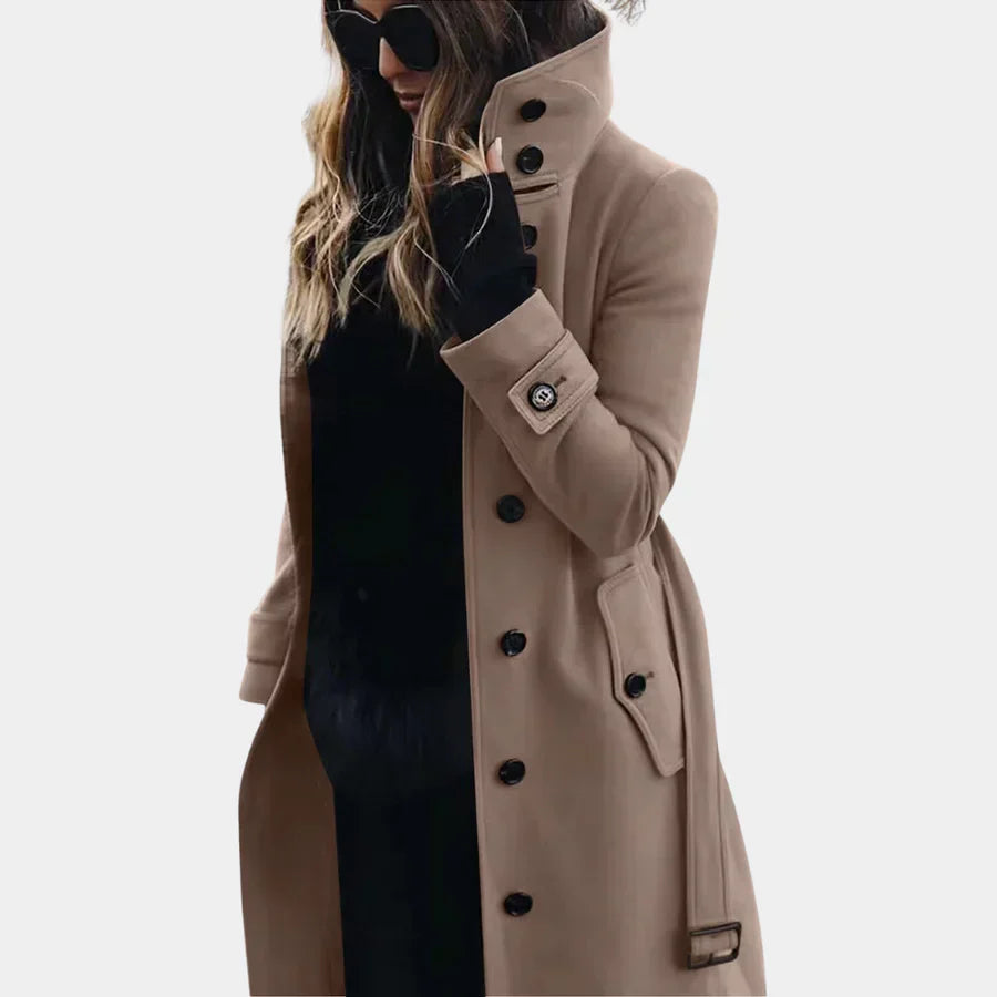 Savannah | Women's Stand Collar Longline Trenchcoat