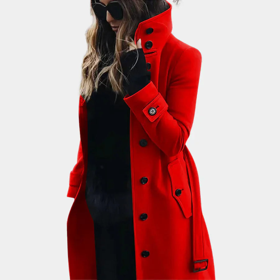 Savannah | Women's Stand Collar Longline Trenchcoat