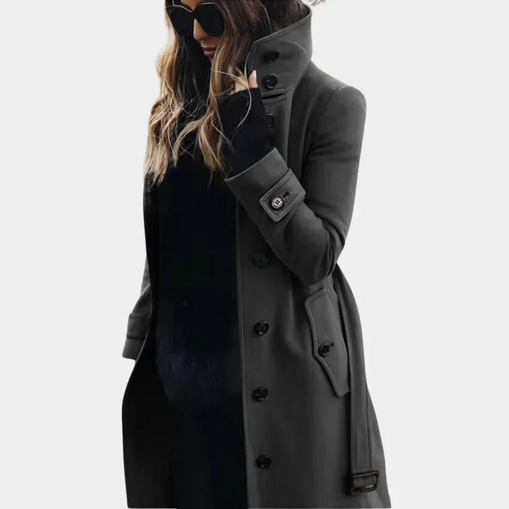 Savannah | Women's Stand Collar Longline Trenchcoat