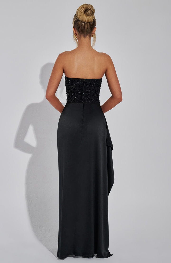 Estelle | Beaded Sweetheart Corset Formal Maxi Dress with Split
