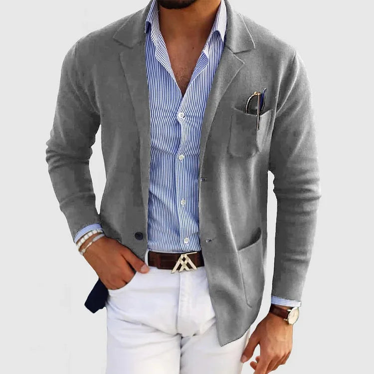 Rivano | Casual Knit Blazer with Chest Pocket and Relaxed Fit