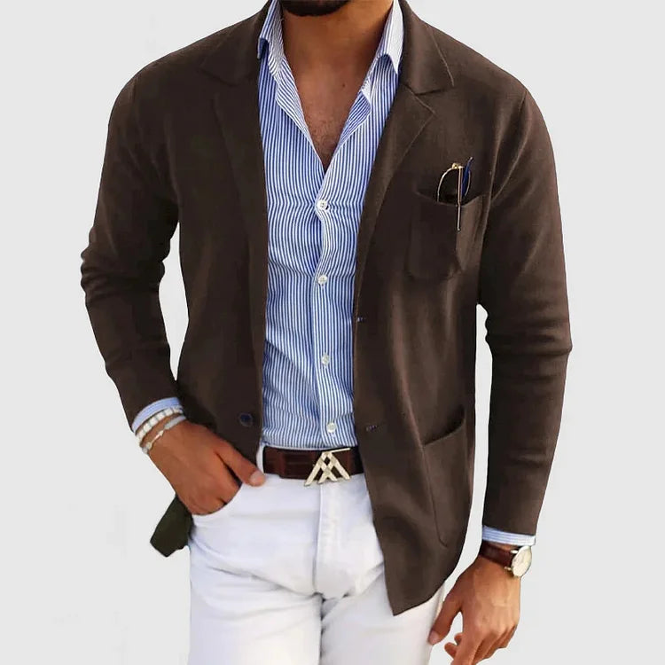 Rivano | Casual Knit Blazer with Chest Pocket and Relaxed Fit