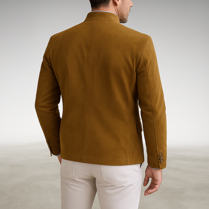 Cortland | Mandarin Collar Blazer with Button Front and Flap Pockets