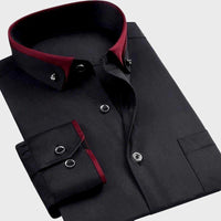 Felix | Contrast Collar Trim Long Sleeve Mens Smart Casual Shirt
