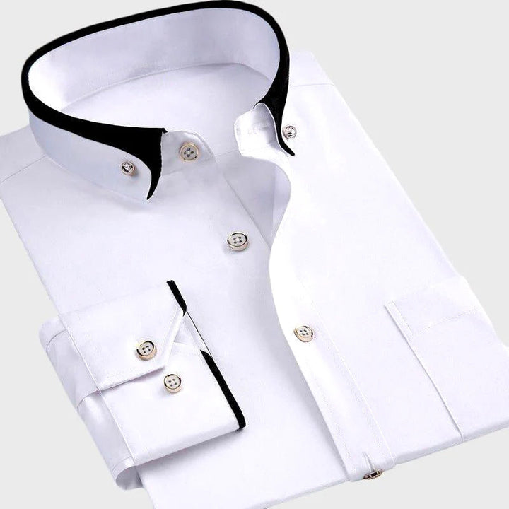 Felix | Contrast Collar Trim Long Sleeve Mens Smart Casual Shirt