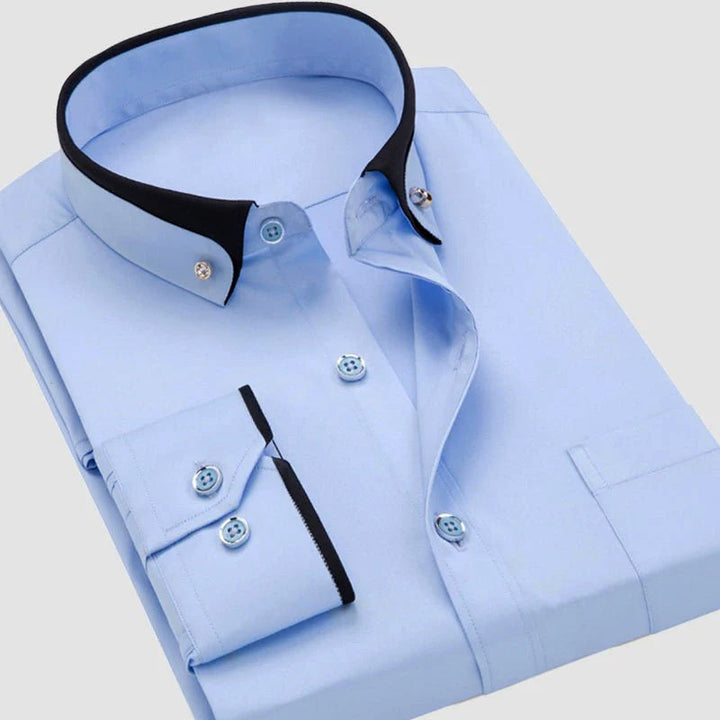 Felix | Contrast Collar Trim Long Sleeve Mens Smart Casual Shirt