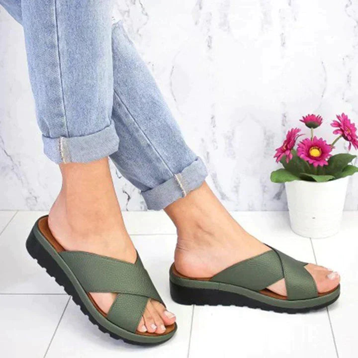 Vaneza | Women's Multi-Strap Platform Sandals – Adjustable Buckle Design