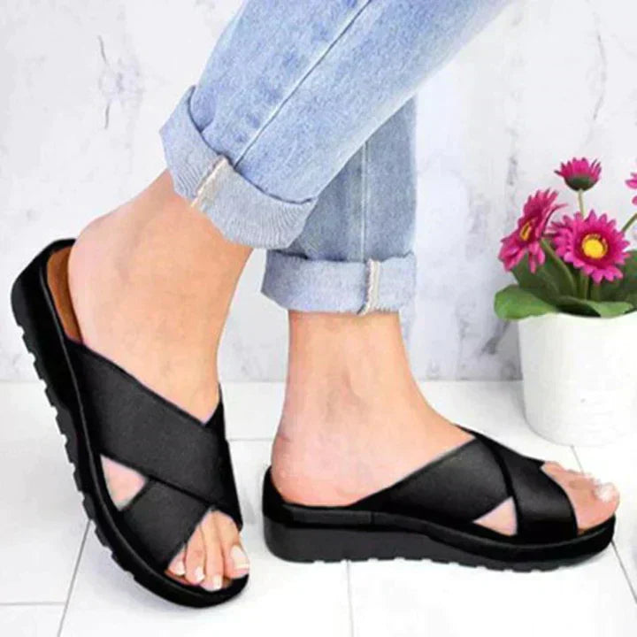 Vaneza | Women's Multi-Strap Platform Sandals – Adjustable Buckle Design
