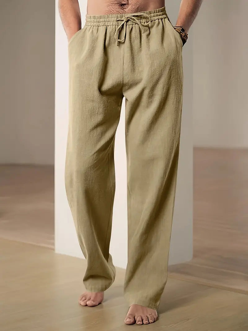 Monaco | Straight-Leg Drawstring Men's Linen Pants