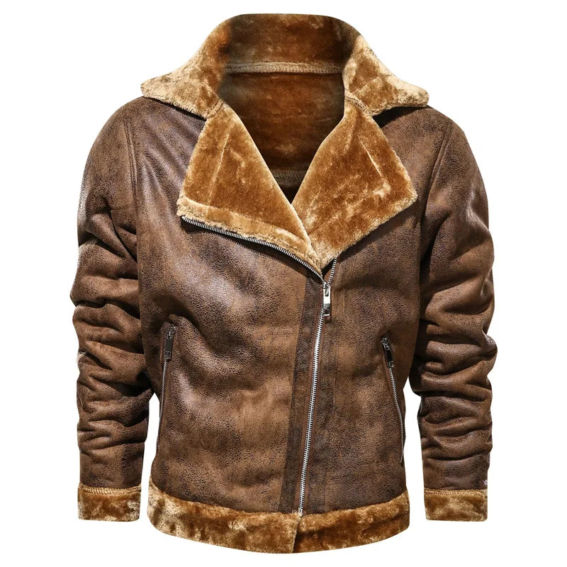 Nocturne | Fur-Lined Moto Collar Men's Leather Jackets