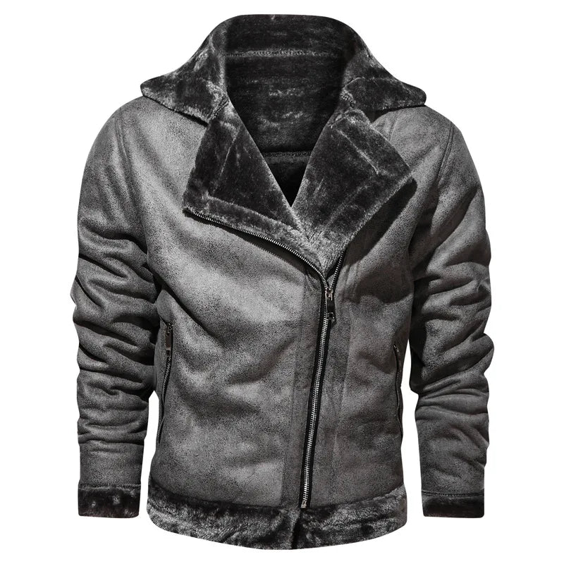 Nocturne | Fur-Lined Moto Collar Men's Leather Jackets
