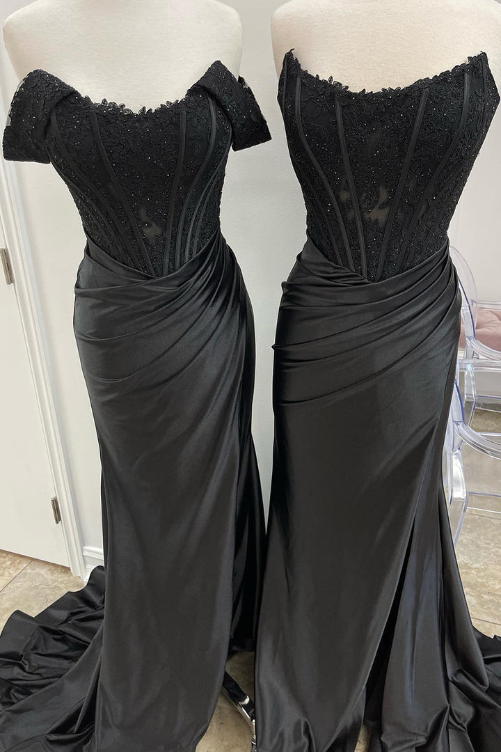 Dominique | Off-Shoulder Beaded Corset Mermaid Wedding Guest Dress