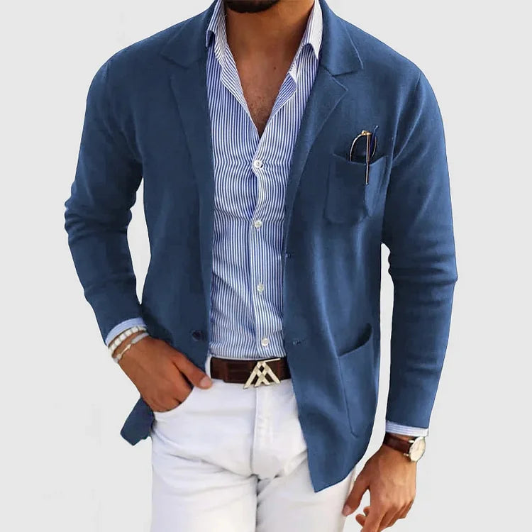 Rivano | Casual Knit Blazer with Chest Pocket and Relaxed Fit