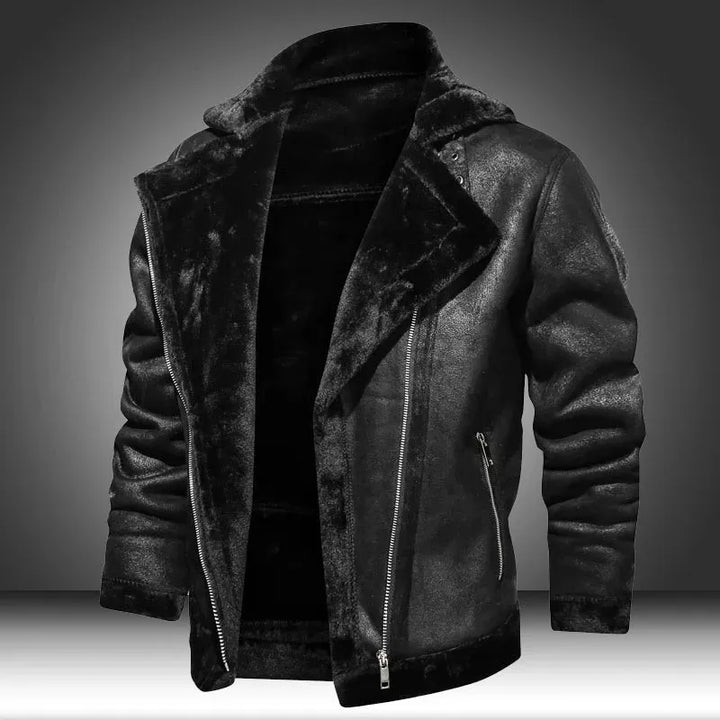 Nocturne | Fur-Lined Moto Collar Men's Leather Jackets