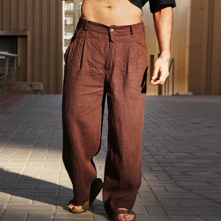 Cortez | Pleated Wide-Leg Men's Linen Pants