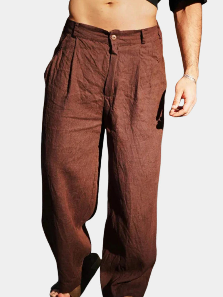 Cortez | Pleated Wide-Leg Men's Linen Pants