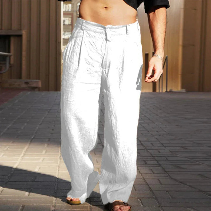 Cortez | Pleated Wide-Leg Men's Linen Pants