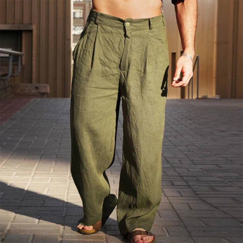 Cortez | Pleated Wide-Leg Men's Linen Pants