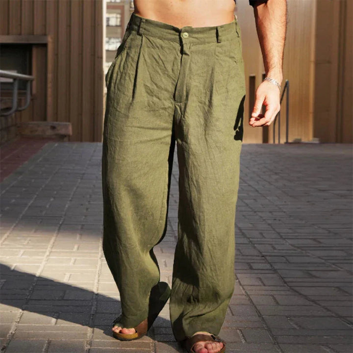 Cortez | Pleated Wide-Leg Men's Linen Pants