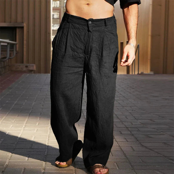 Cortez | Pleated Wide-Leg Men's Linen Pants