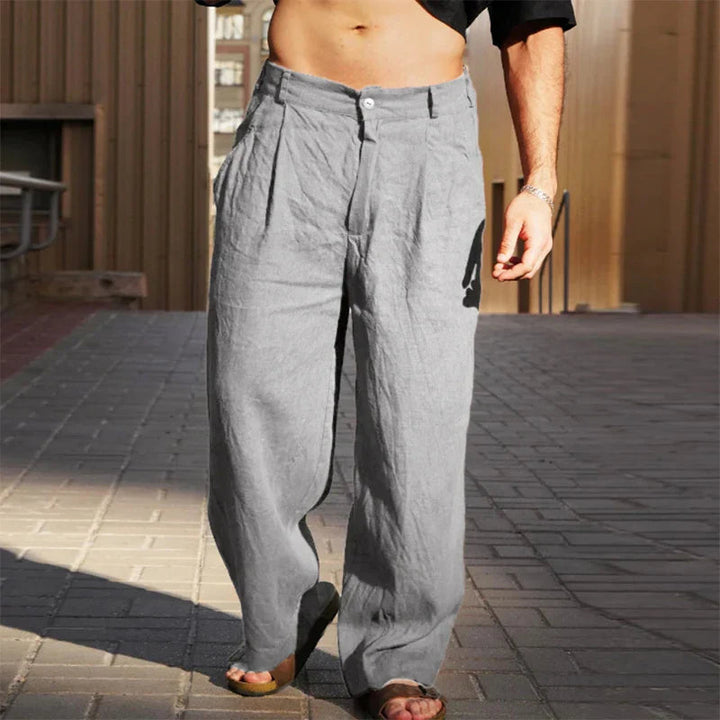 Cortez | Pleated Wide-Leg Men's Linen Pants