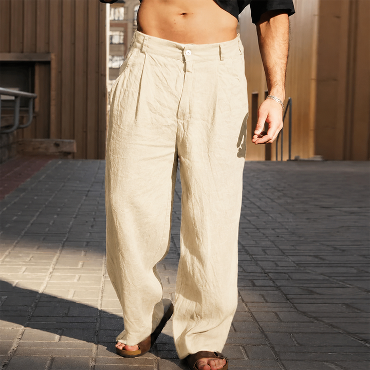 Cortez | Pleated Wide-Leg Men's Linen Pants