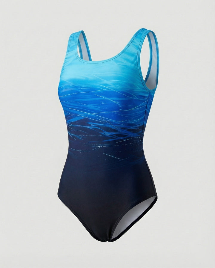 Ember | Ombre Fade Print Racerback One-Piece Swimsuit