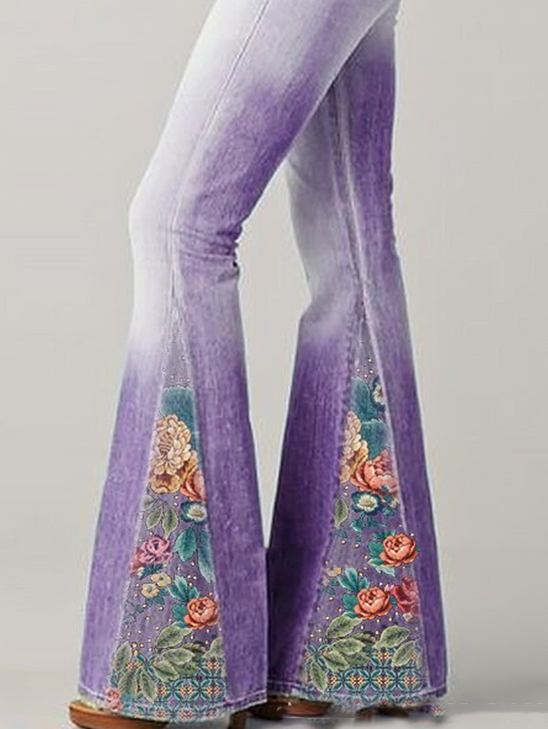 Sienna | Women's Jeans High Waist Floral Embroidered Flare