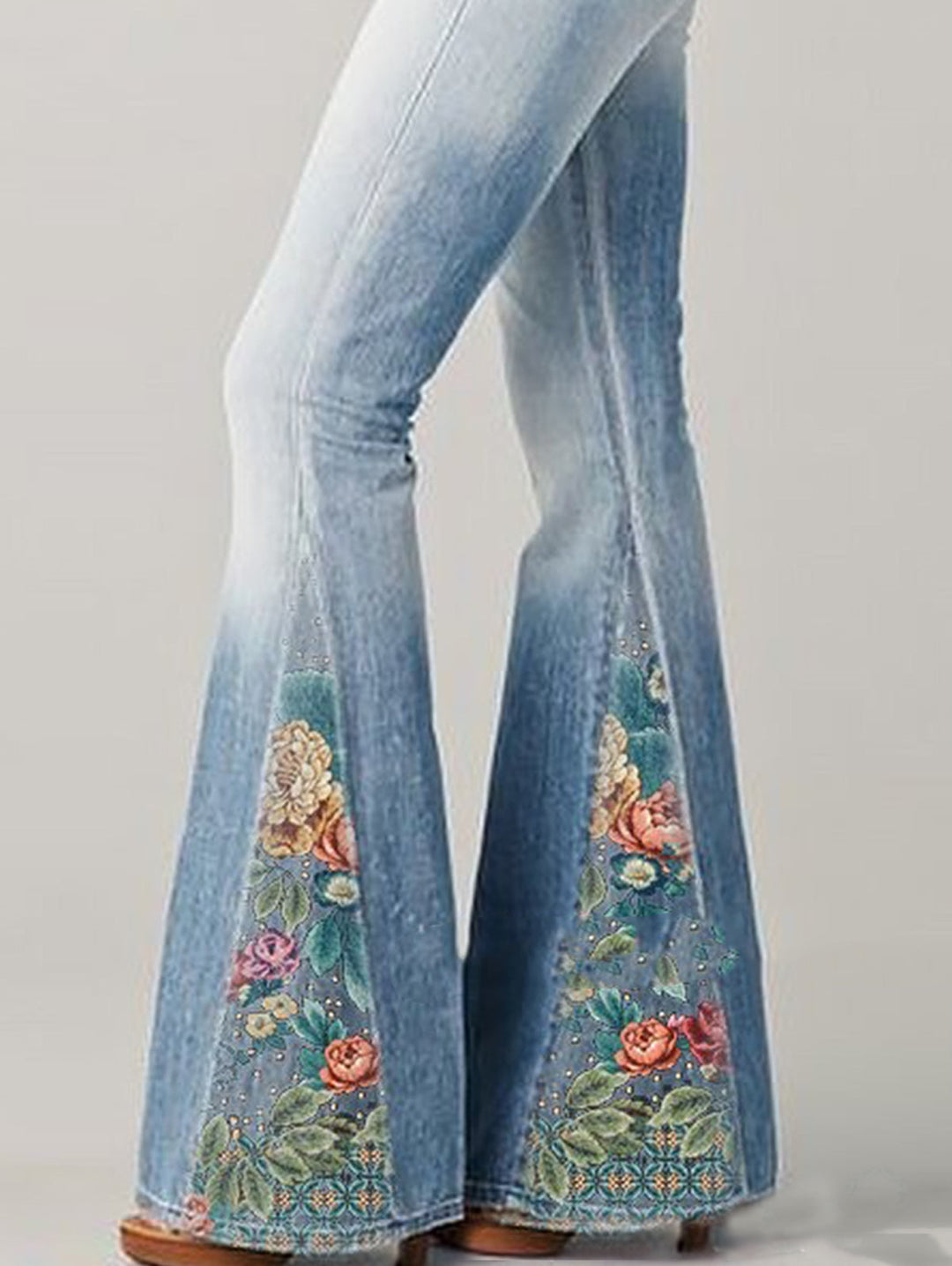 Sienna | Women's Jeans High Waist Floral Embroidered Flare