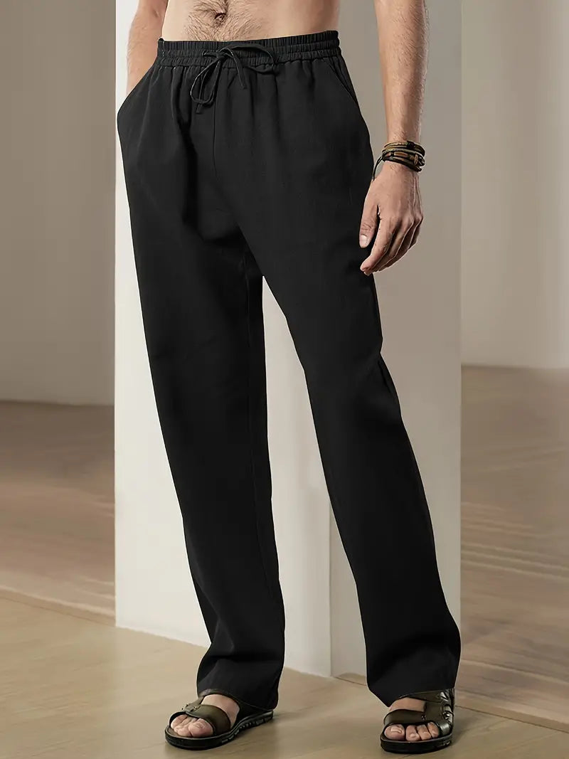 Monaco | Straight-Leg Drawstring Men's Linen Pants