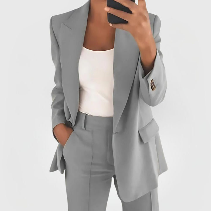 Maxine | Women's Open Front Blazer with Tailored Flap Pockets