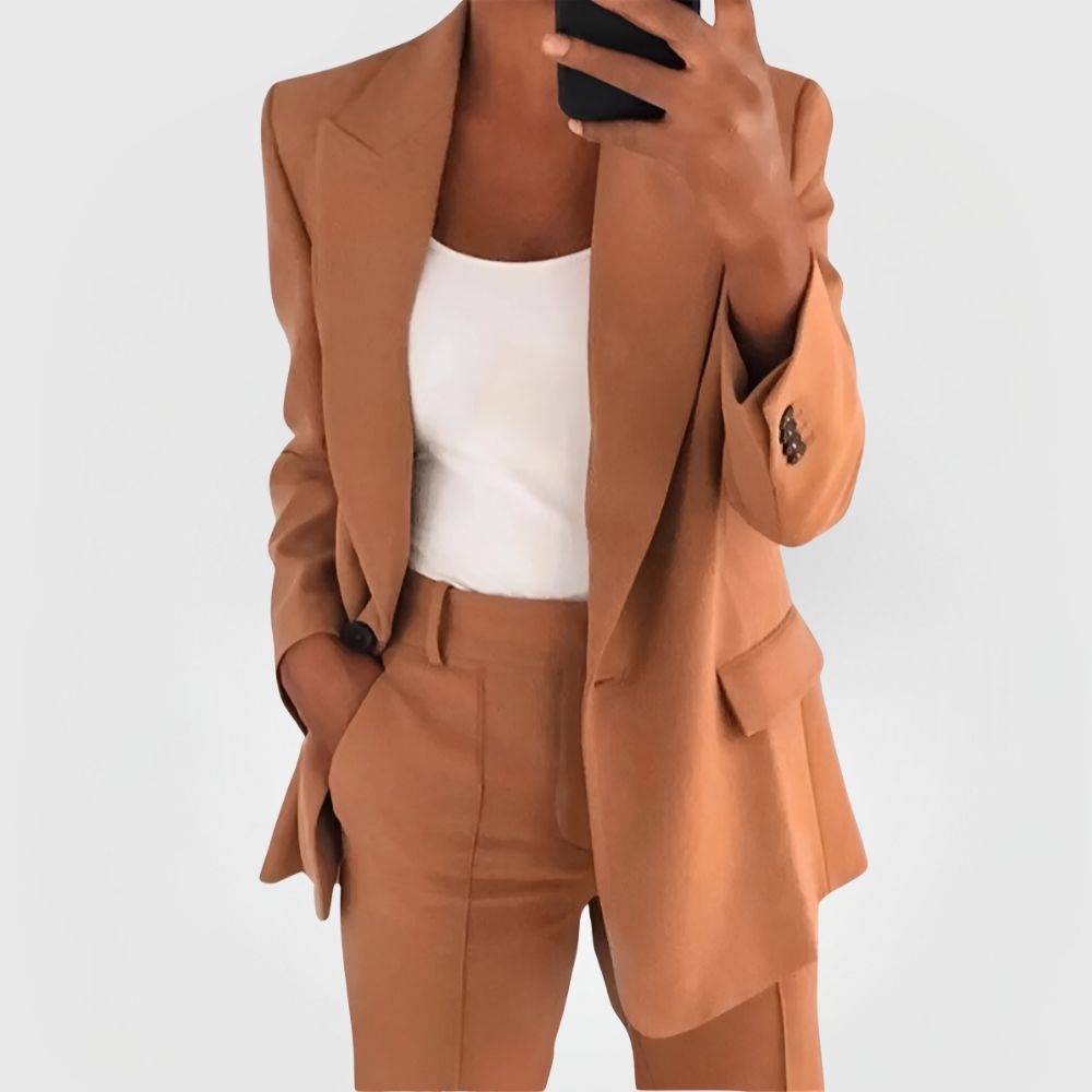 Maxine | Women's Open Front Blazer with Tailored Flap Pockets