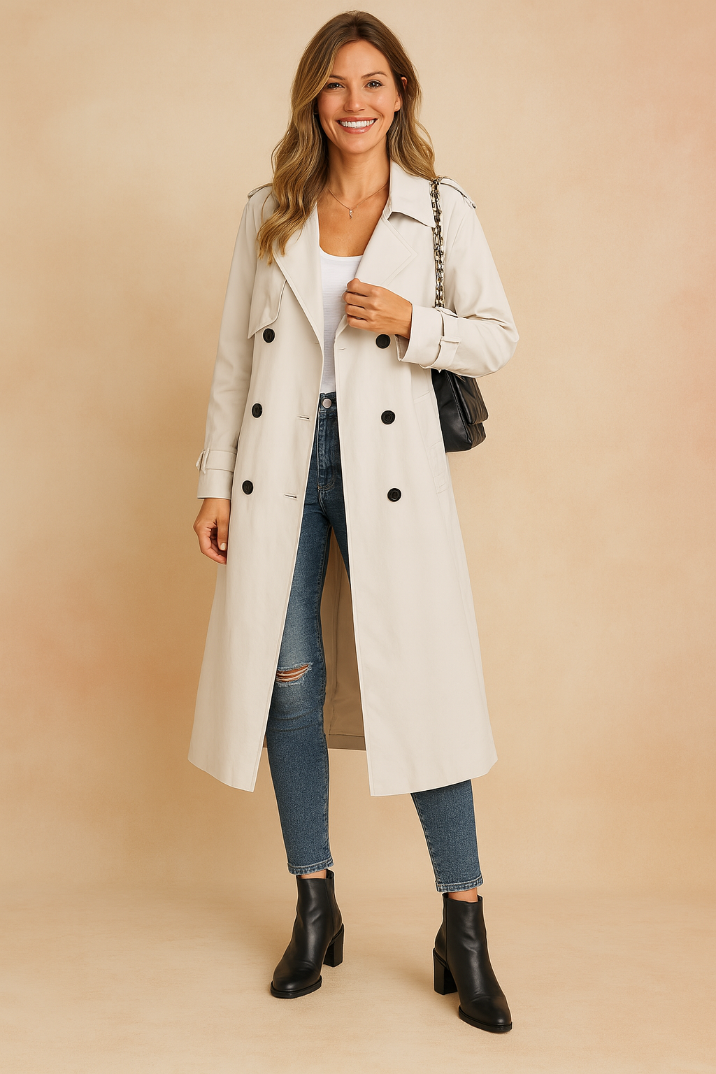 Celeste | Women's Classic Double-Breasted Trench Coat