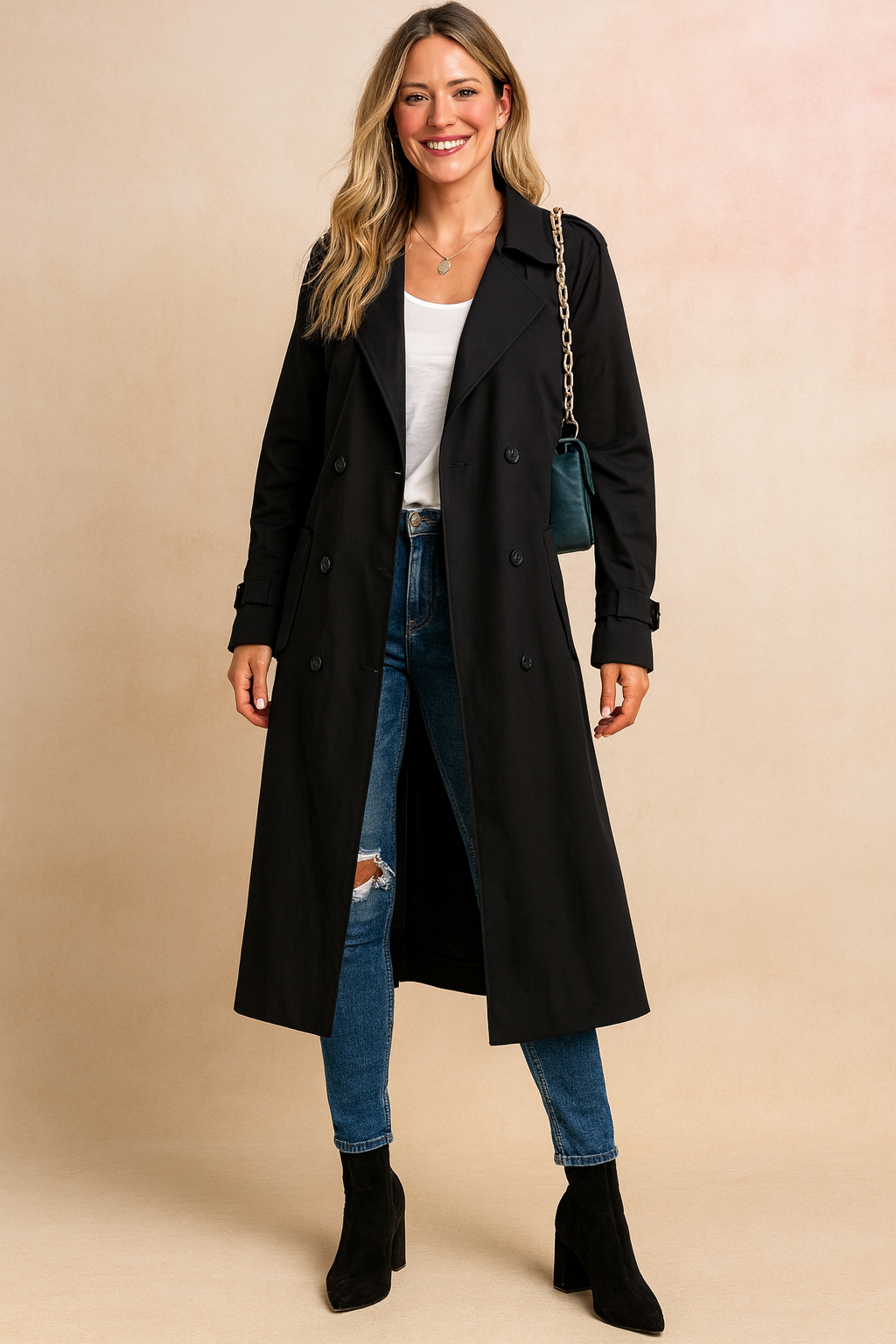 Celeste | Women's Classic Double-Breasted Trench Coat