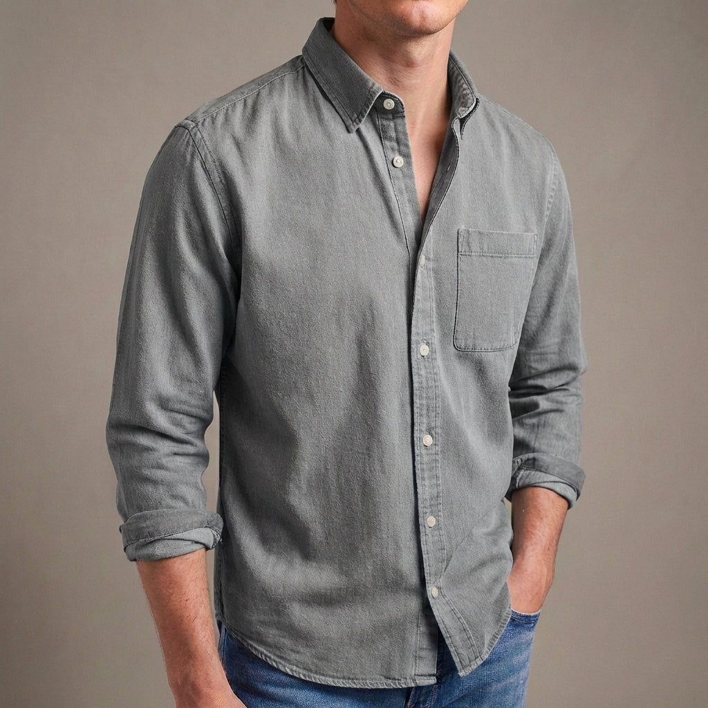 Lion | Chest Pocket Roll Sleeve Mens Smart Casual Shirt