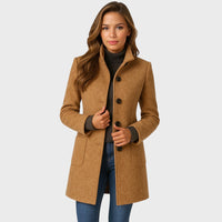 Noelle | Women's Stand Collar Wool Trenchcoat