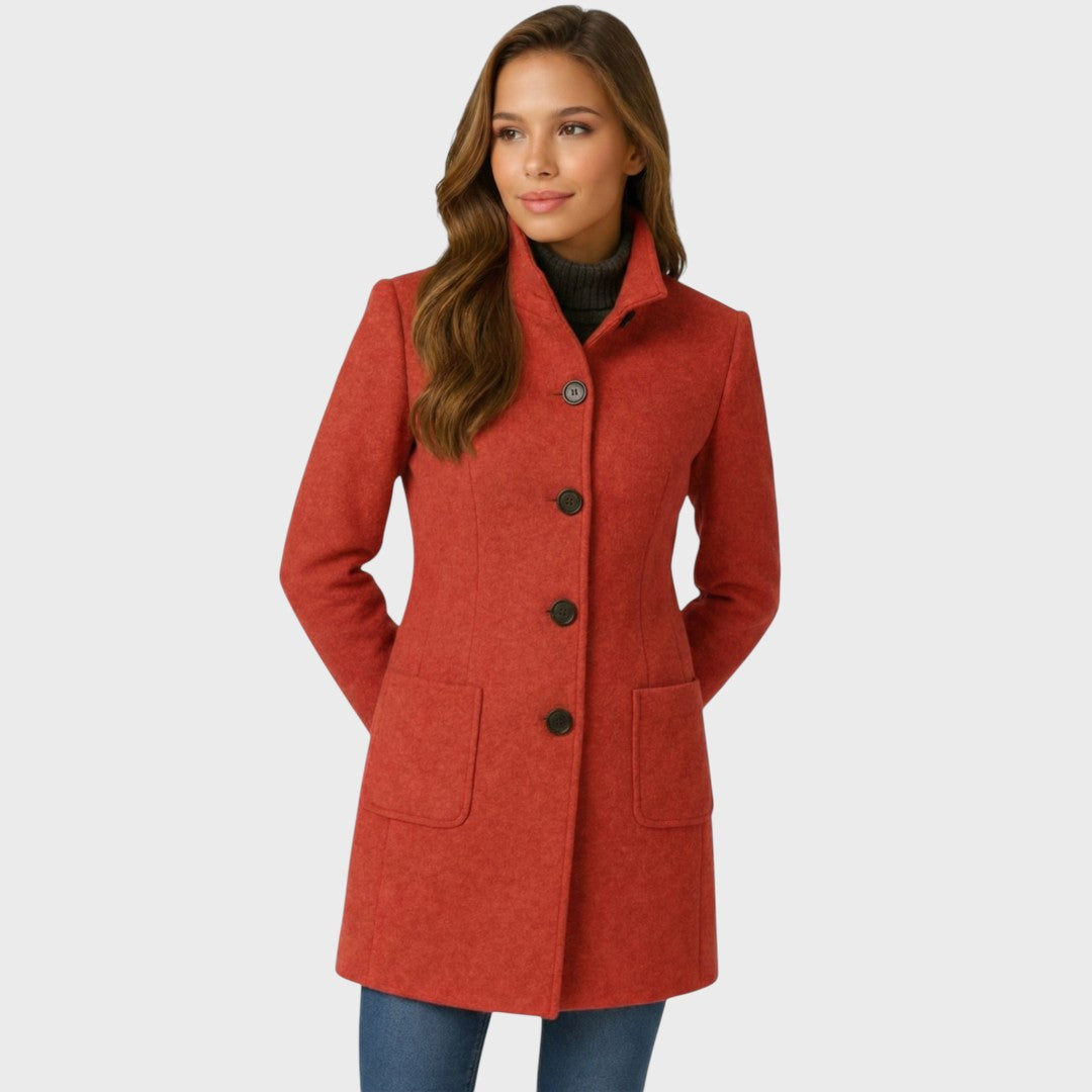Noelle | Women's Stand Collar Wool Trenchcoat