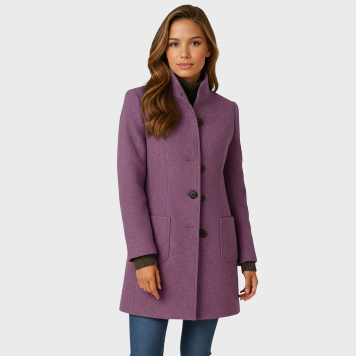 Noelle | Women's Stand Collar Wool Trenchcoat