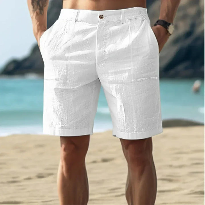 Lucaine | Tailored Linen Mens Short with Button Fly
