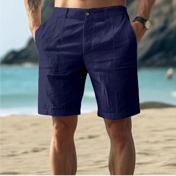 Lucaine | Tailored Linen Mens Short with Button Fly