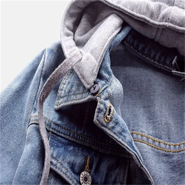 Isla | Women's Hooded Denim Jacket with Detachable-Look Hood