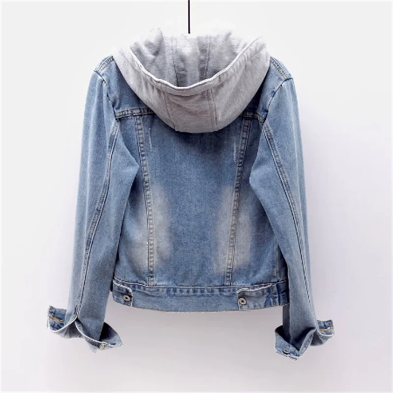 Isla | Women's Hooded Denim Jacket with Detachable-Look Hood