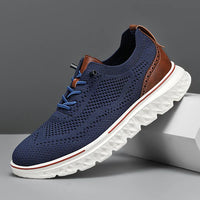 Stride | Flyknit Lace-Up Men's Sneakers with Leather Heel Panel