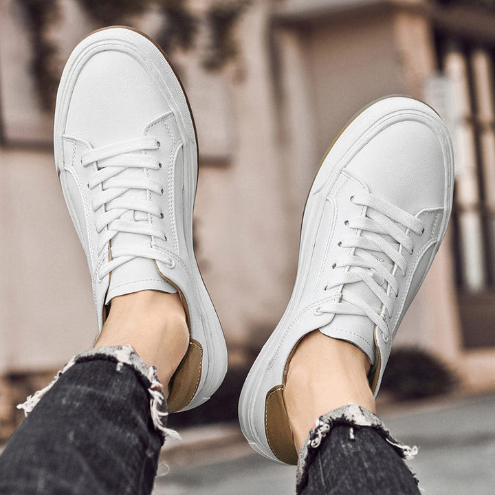 Dalton | Clean Leather Low-Top Men's Sneakers with Contrast Heel Tab