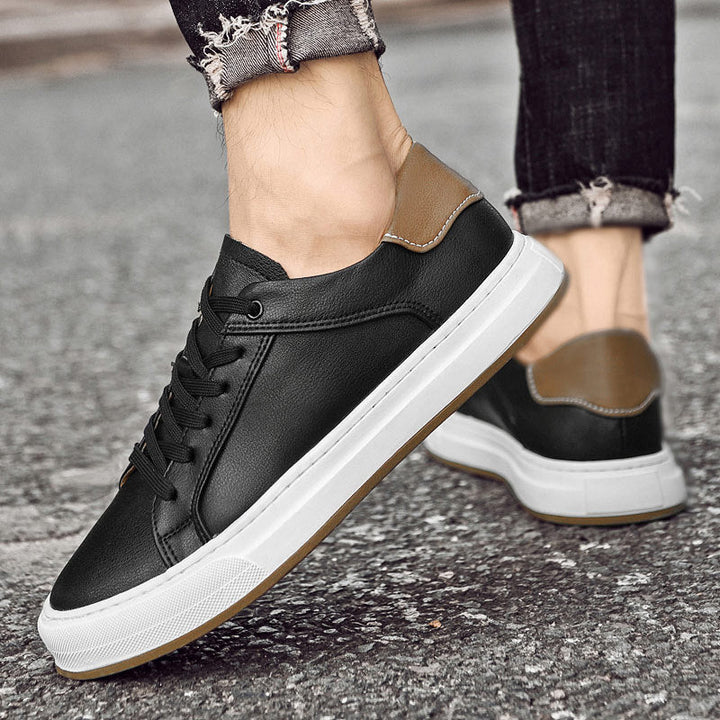 Dalton | Clean Leather Low-Top Men's Sneakers with Contrast Heel Tab