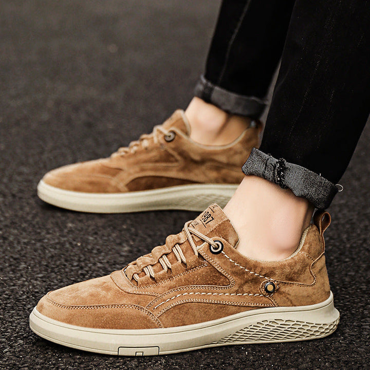 Retro | Vintage Suede Low-Top Men's Sneakers with Rope Laces