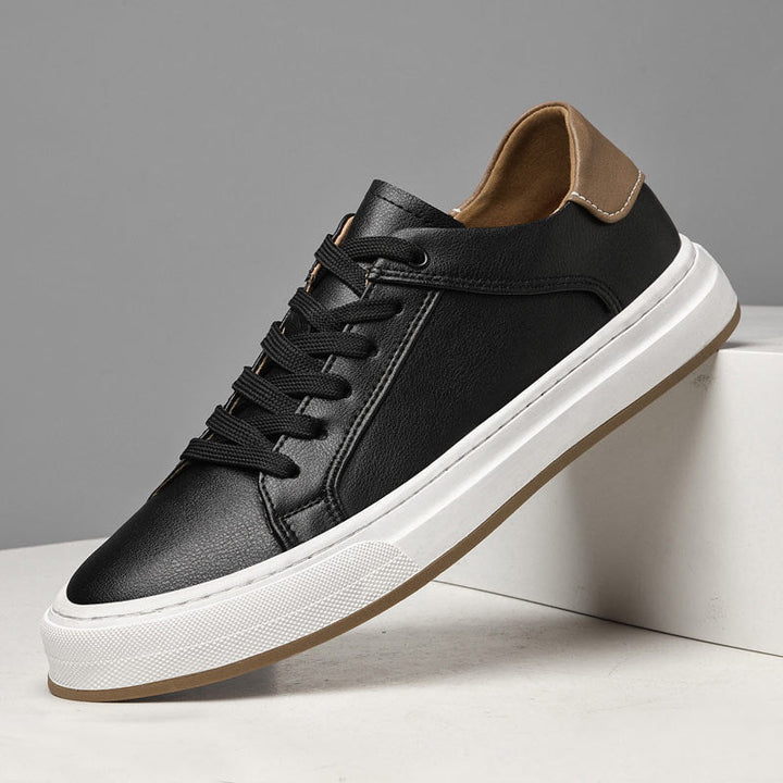 Dalton | Clean Leather Low-Top Men's Sneakers with Contrast Heel Tab