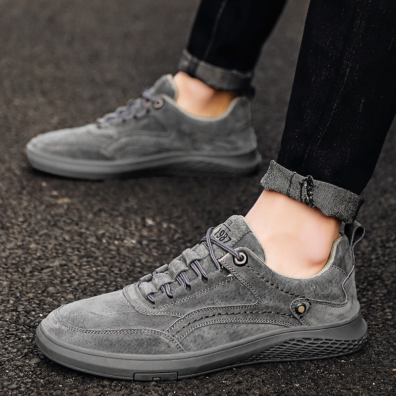 Retro | Vintage Suede Low-Top Men's Sneakers with Rope Laces