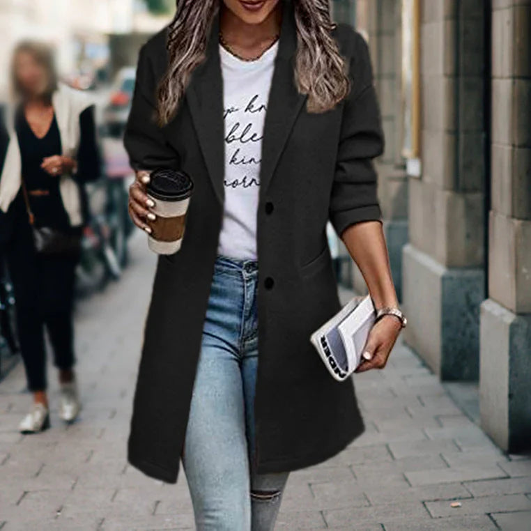 Sloane | Women's Single-Breasted Longline Trenchcoat