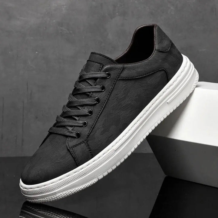 Mason | Embossed Herringbone Low-Top Men's Sneakers with Platform Sole